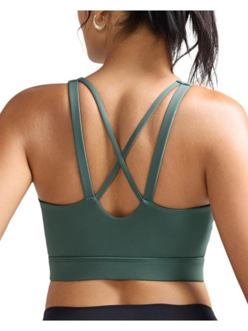 Women's Green High Impact Sports Bras for High Support Running Sports Bra